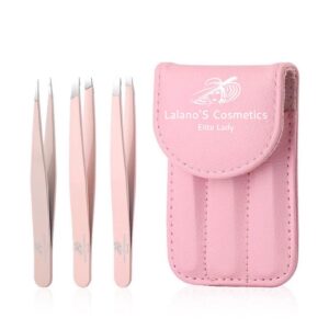 Deluxe- Pinzetten Set 4-tlg. – rosa Set mit Etui