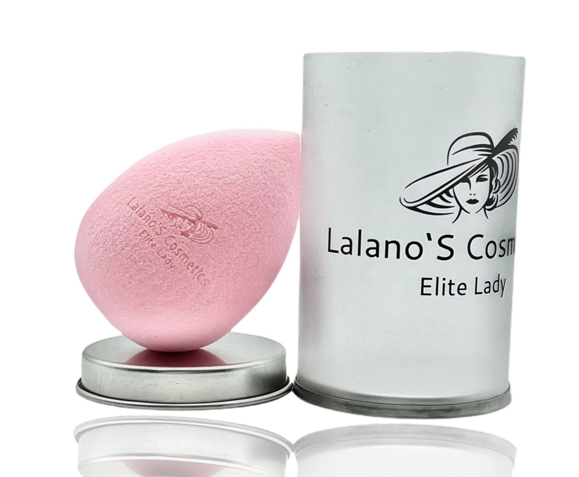 Make-Up Schwamm Rosa 2-tlg. – rosa Schwamm mit Dose