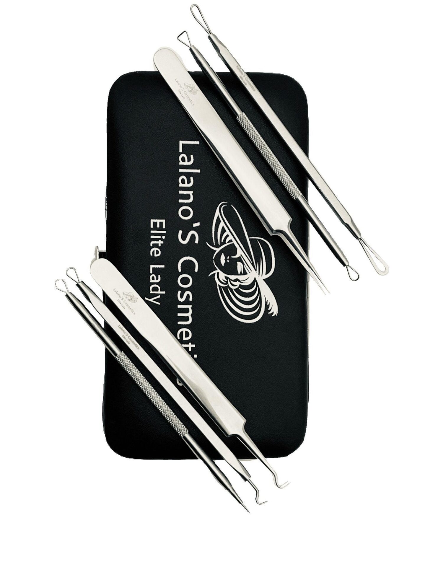 Mitesserentferner Set 7-tlg. – Spitzen und Griffe am Etui