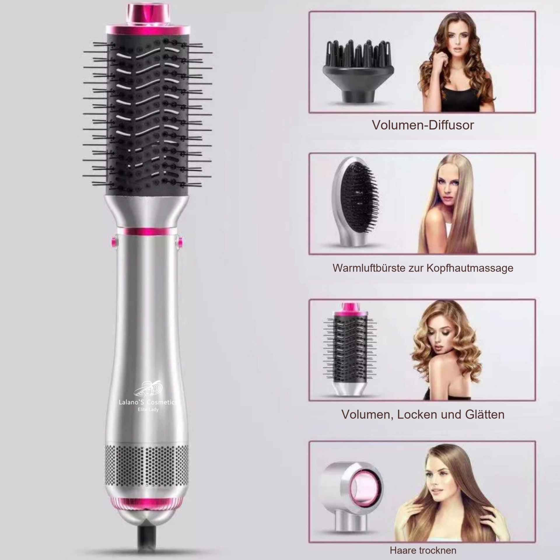 One Step Volumizer 4 in 1 Hairstylist, 1200 W – Aufgaben der Aufsätze