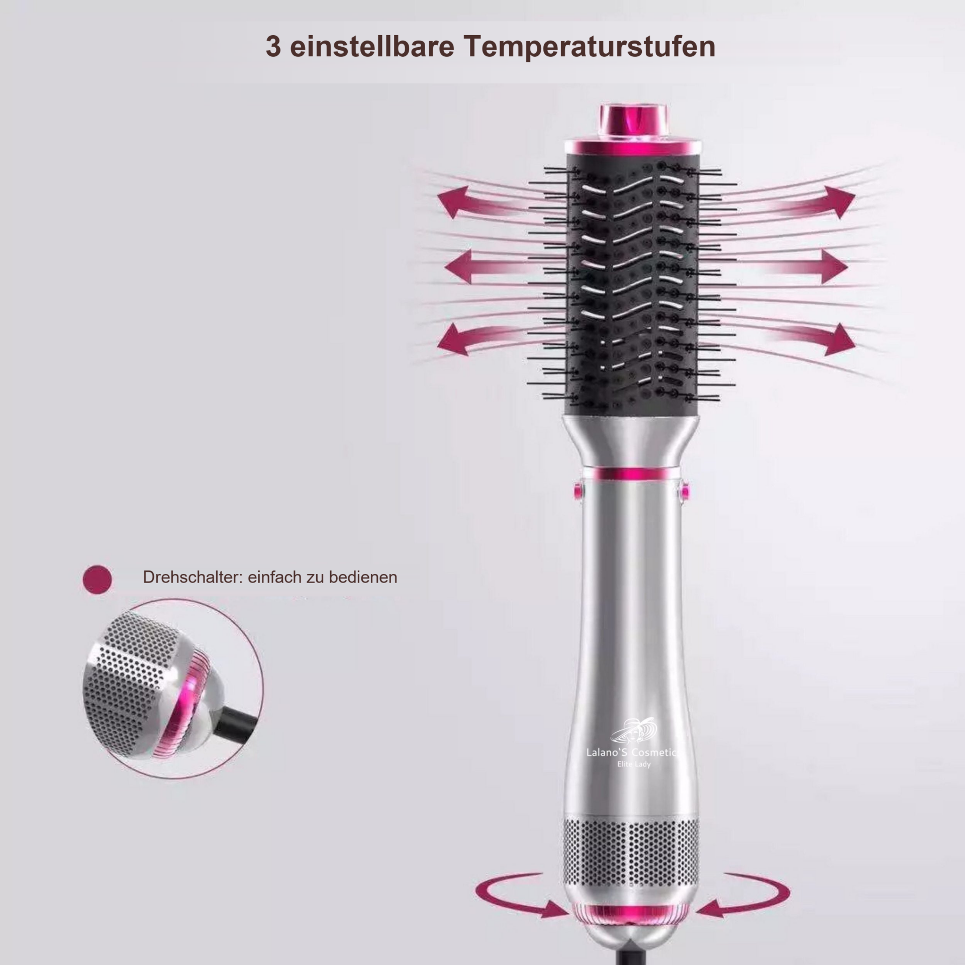 One Step Volumizer 4 in 1 Hairstylist, 1200 W – Temperatur und Drehschalter