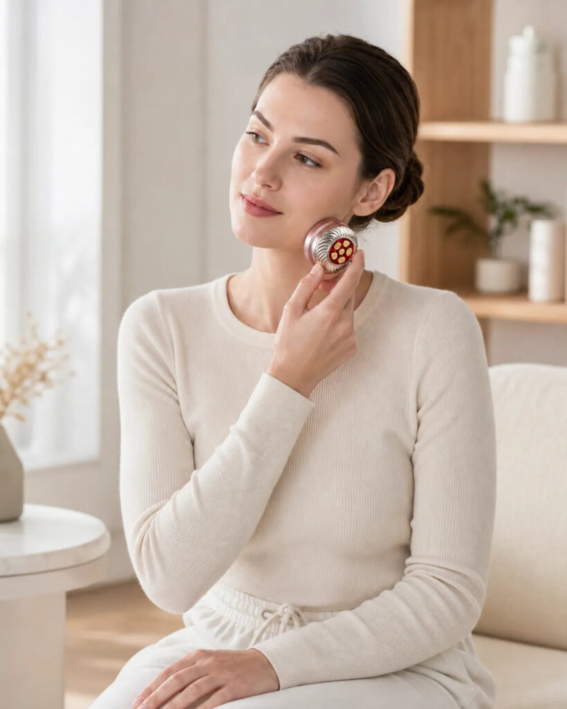 V-Face- dreifach Anti-Aging Gerät – am Gesicht