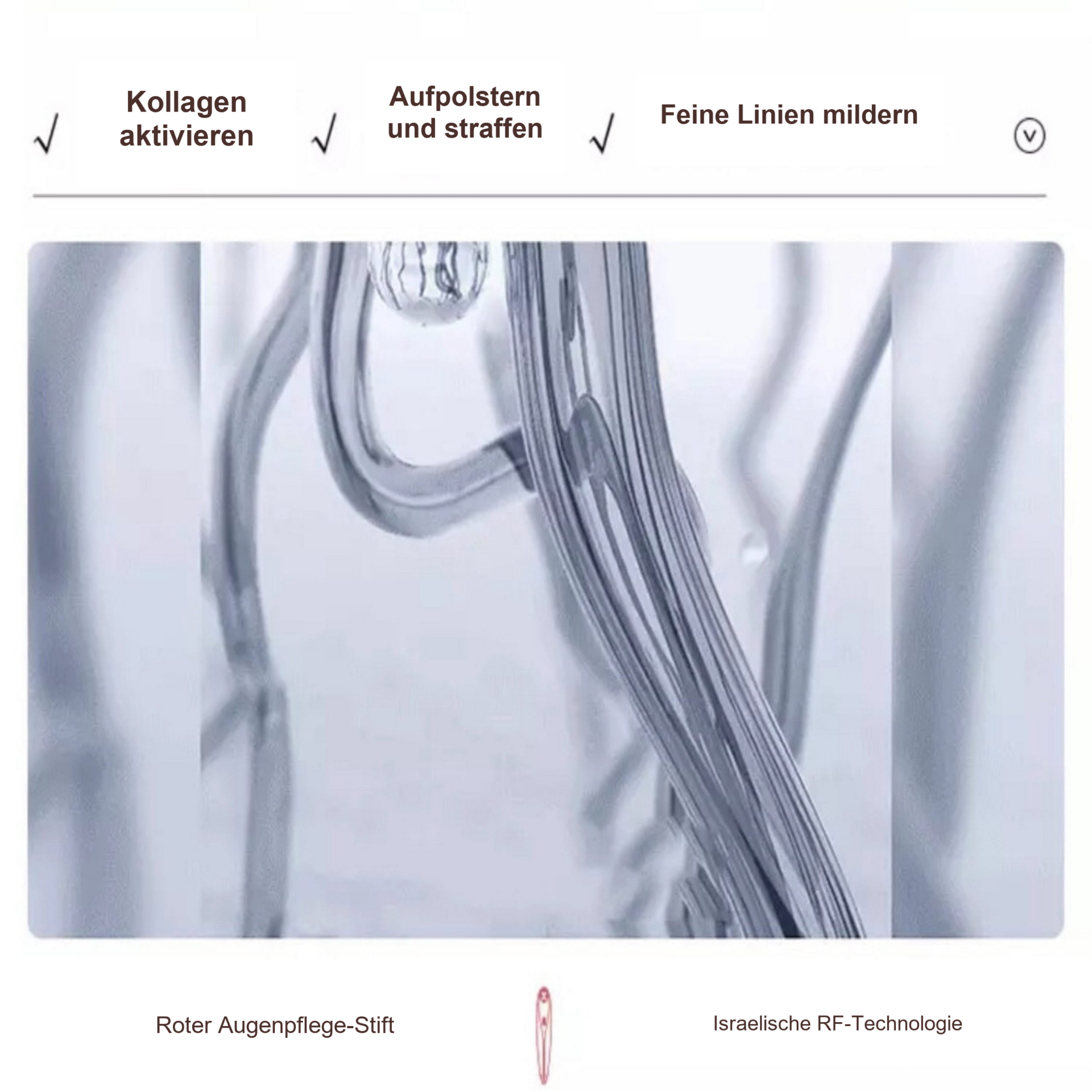 Eye Catcher - Anti-Aging-Gerät – Gegenüberstellung von Faserstrukturen zum RF-Thema