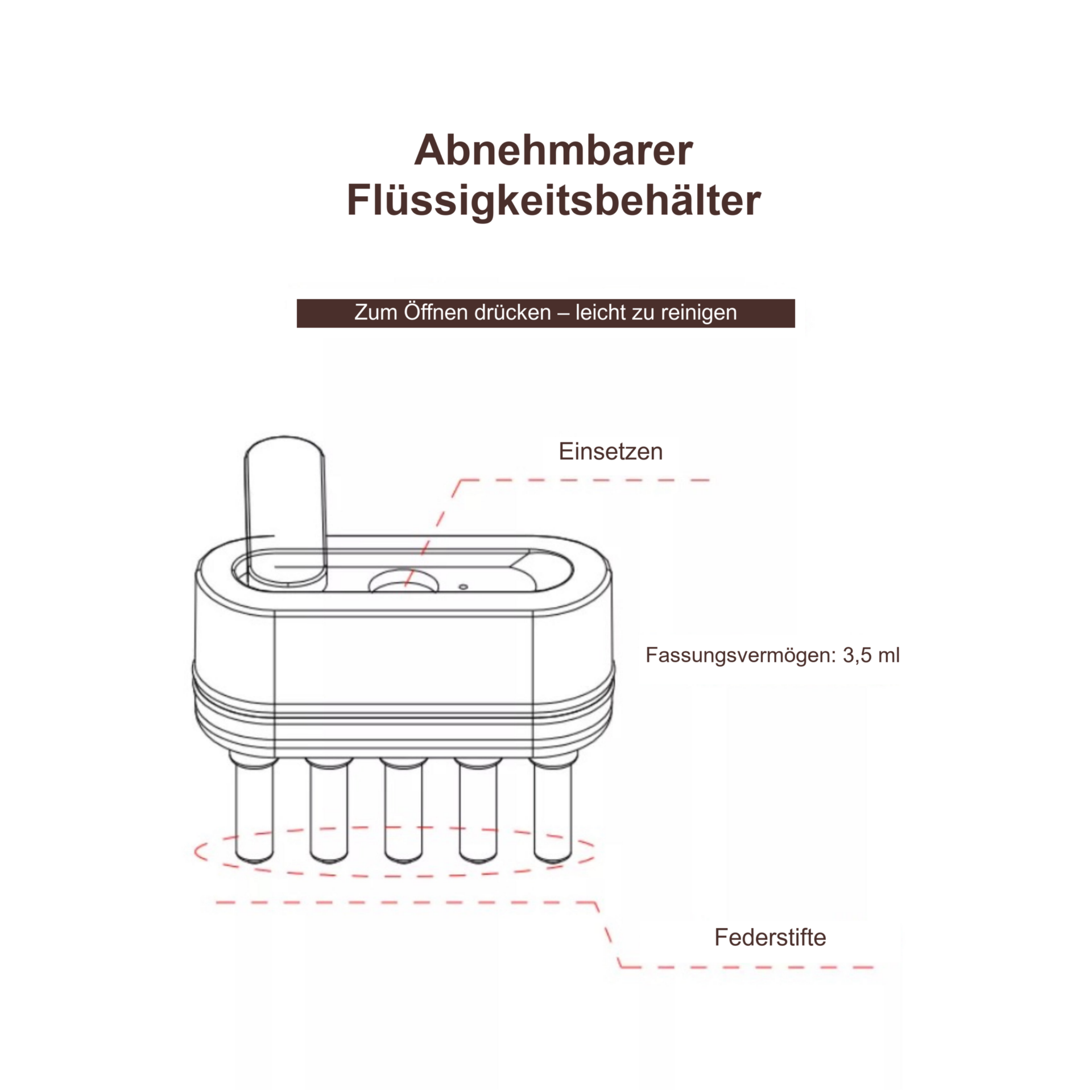 Hair PowerComb, Anti-Haarausfallbürste – abnehmbarer Flüssigkeitsbehälter