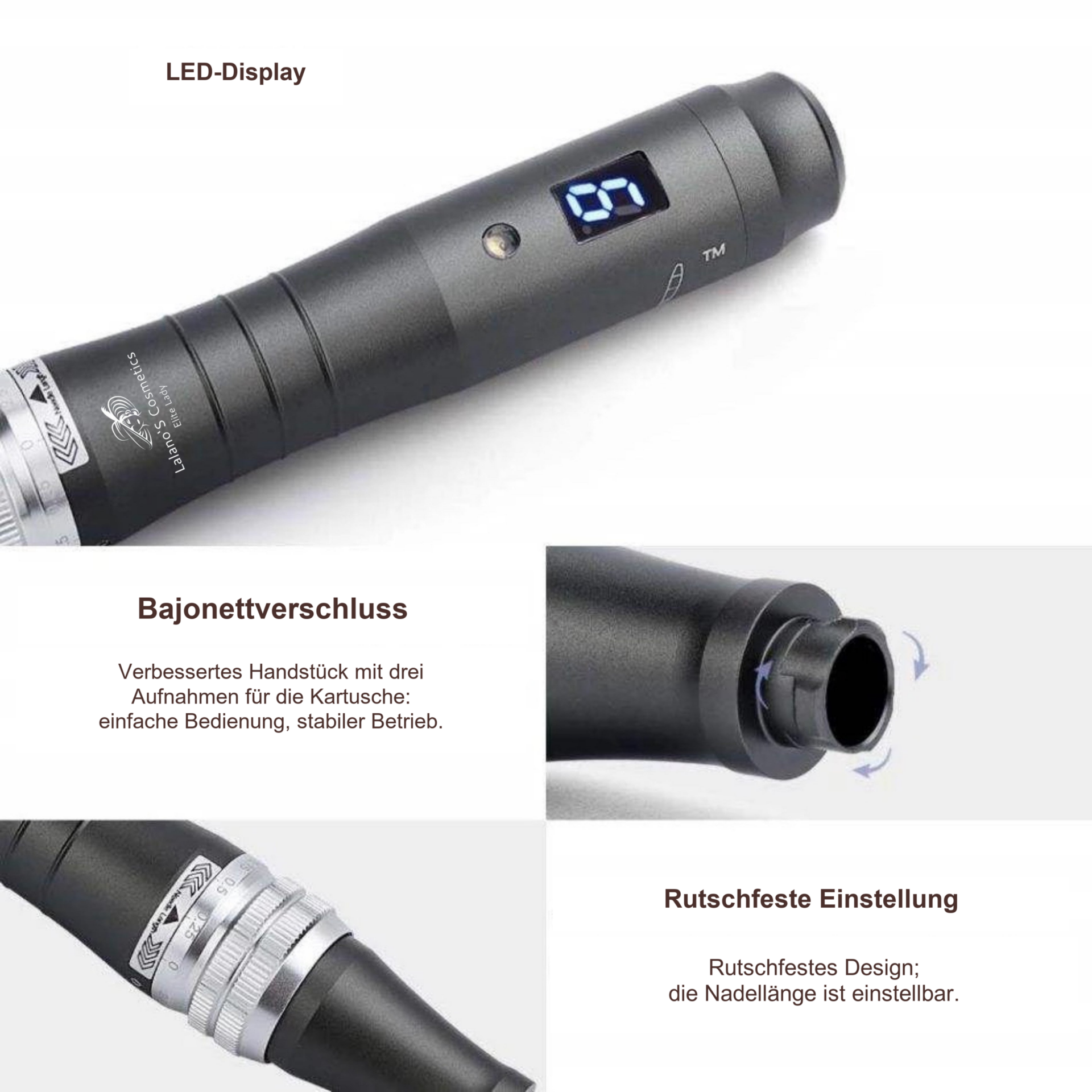 Micro-Needling Doktor Needle Pen, Derma Pen – Display und Einstellring