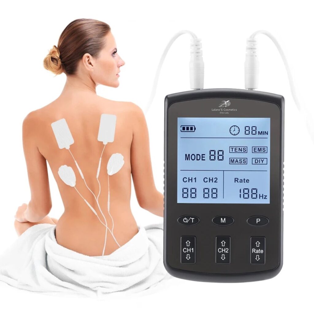 Strong Physio Tens &EMS zur Schmerzbehandlung – Pads am Rücken
