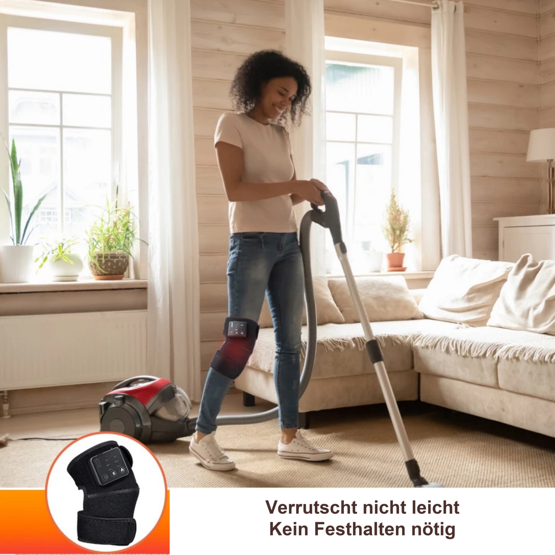 Venentrainer Pain Release 3 Wärmestufen – Manschette während Hausarbeit tragen