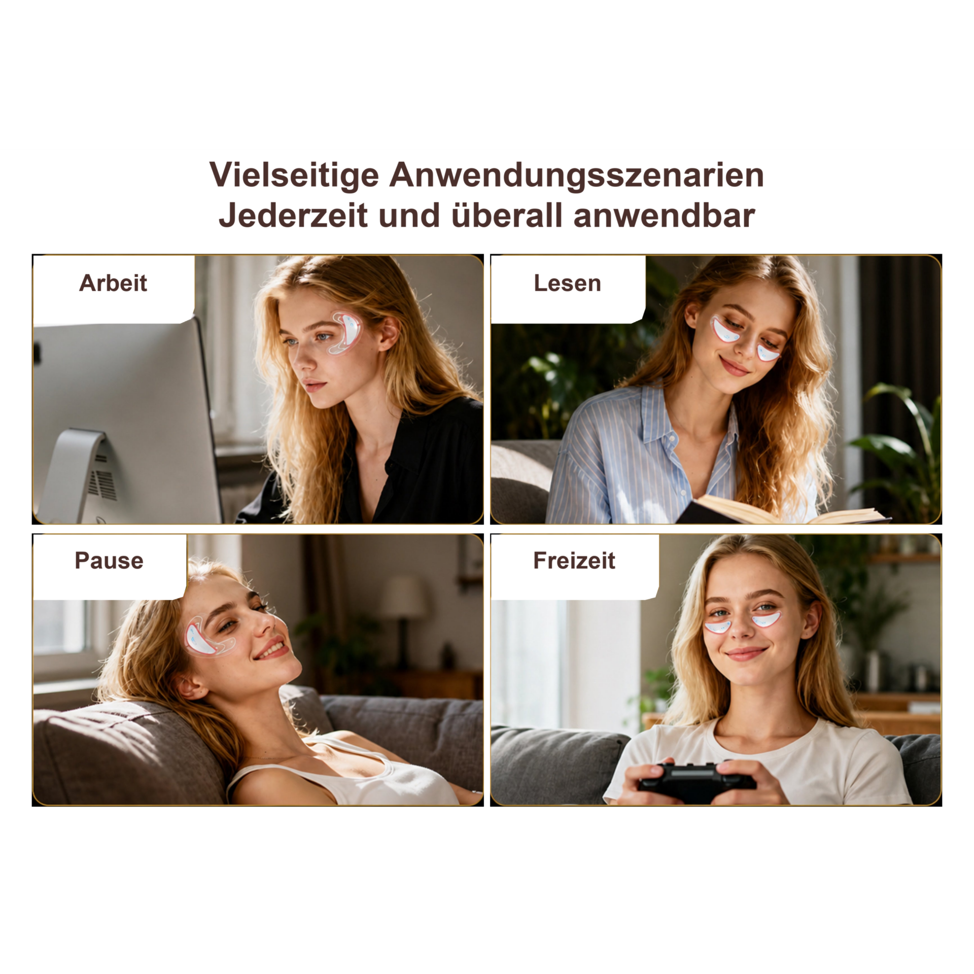 Gesichtsmassagegerät LUMIÉRA EyeLift Pro Augenmassagegerät mit Rotlicht & Mikrostrom – Arbeit, Lesen und Ruhepause