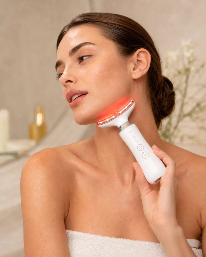 Gesichtsmassagegerät ÉLEVIA Face & Neck Sculptor mit EMS, Wärmefunktion & Vibrationsmassage – Hals und Gesicht