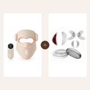 LED-Maske & EyeLift-Duo: 1 × LED-Gesichtsmaske LUMIVANCE 5 Lichtmodi, 72 LEDs, Kabellose Fernbedienung & Bedienfeld + 1 × Gesichtsmassagegerät LUMIÉRA EyeLift Pro Augenmassagegerät mit Rotlicht & Mikrostrom