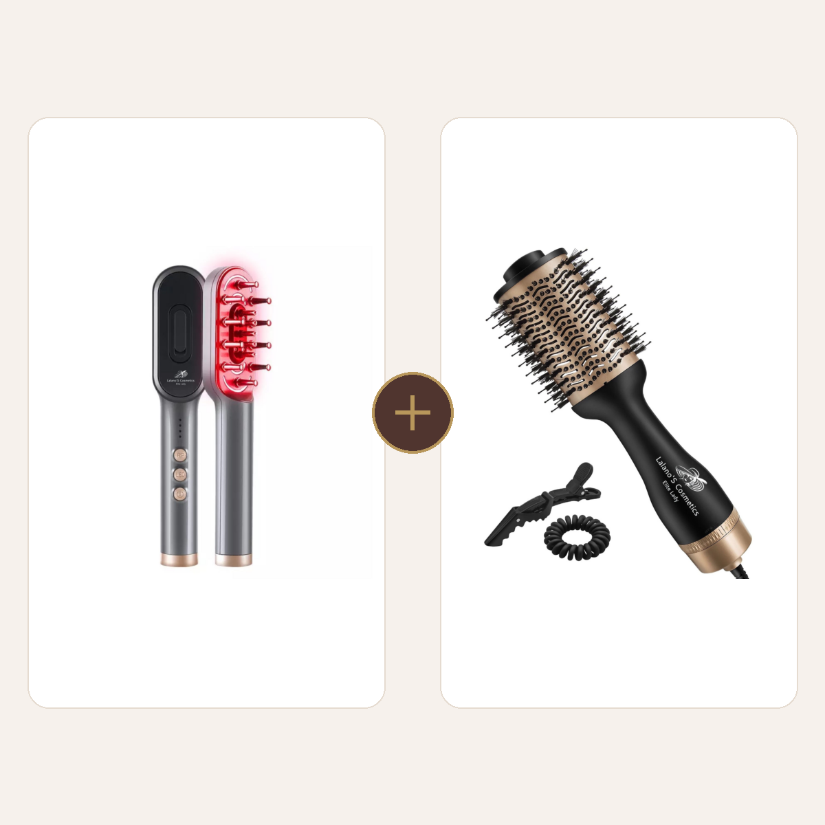 Haarpflege & Styling-Duo: 1 × Hair PowerComb, Anti-Haarausfallbürste + 1 × One Step Warmluftbürste, 1200 W