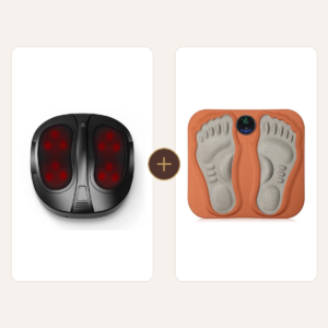 Fußmassage & Wärme-Duo: 1 × Shiatsu Fußmassagegerät mit Wärmefunktion + 1 × Fußmassagegerät 3D Fußmassagematte